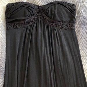 Black strapless long summer dress